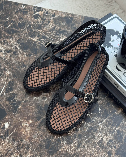 Elspeth Mesh Ballet Flats — Casuarina