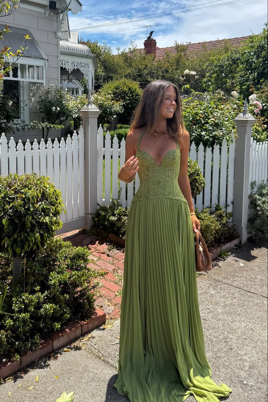 Enid Pleated Corset Maxi Dress — Casuarina