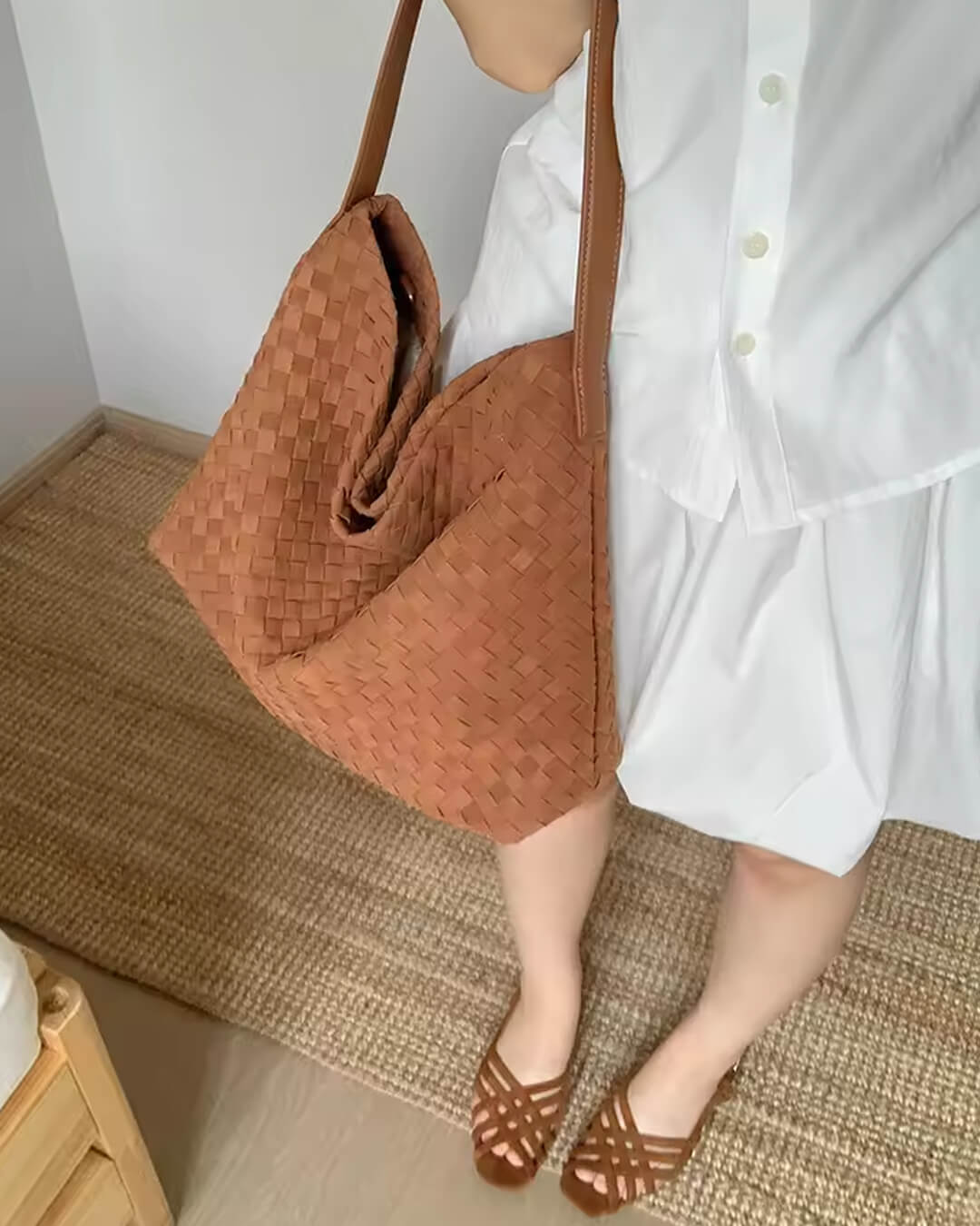 Hester Suede-Look Tote Bag — Casuarina