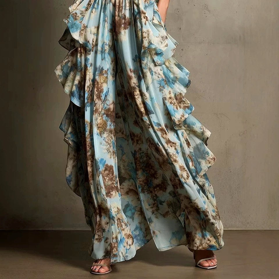 Evie Floral Ruffle Maxi Dress
