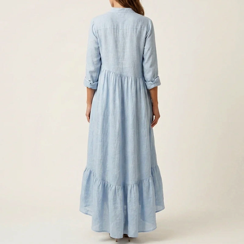 Agatha Button-Front Tiered Maxi Dress — Casuarina