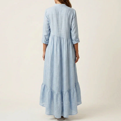 Agatha Button-Front Tiered Maxi Dress — Casuarina