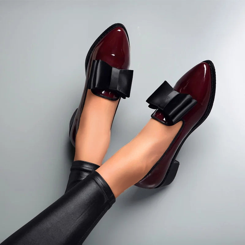 Arwen Bow-Top Pointed-Toe Loafers — Casuarina