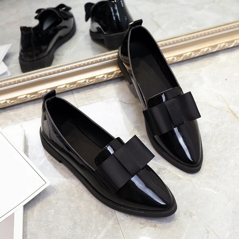 Arwen Bow-Top Pointed-Toe Loafers — Casuarina