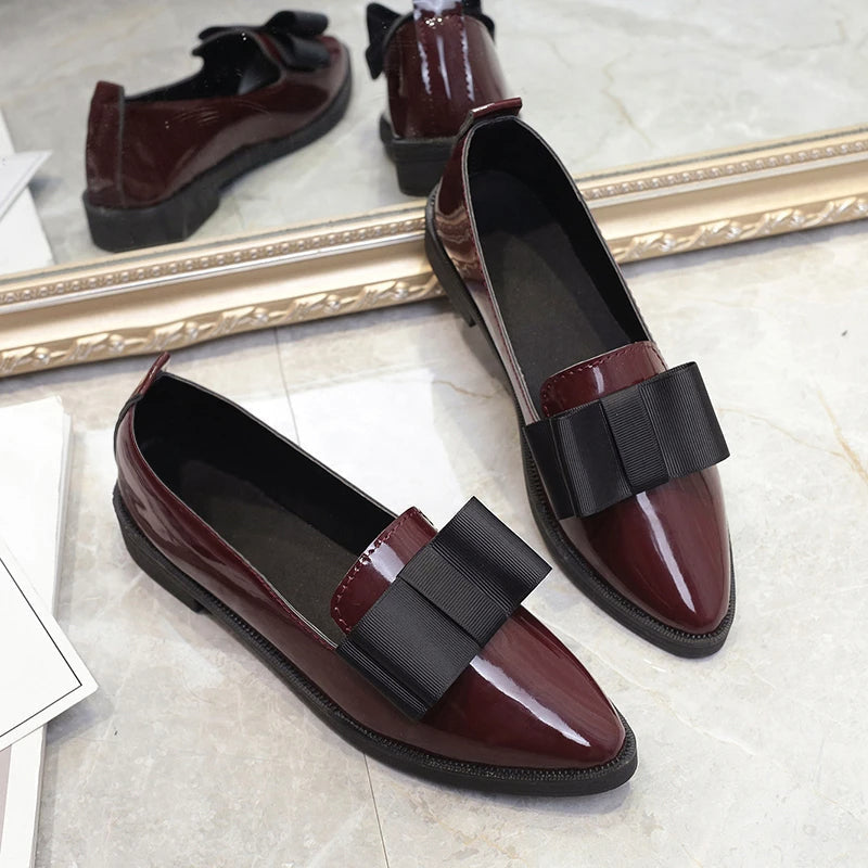 Arwen Bow-Top Pointed-Toe Loafers — Casuarina
