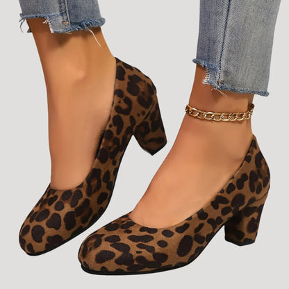 Astrid Block Heel Court Pumps — Casuarina