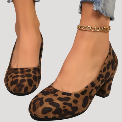 Astrid Block Heel Court Pumps — Casuarina