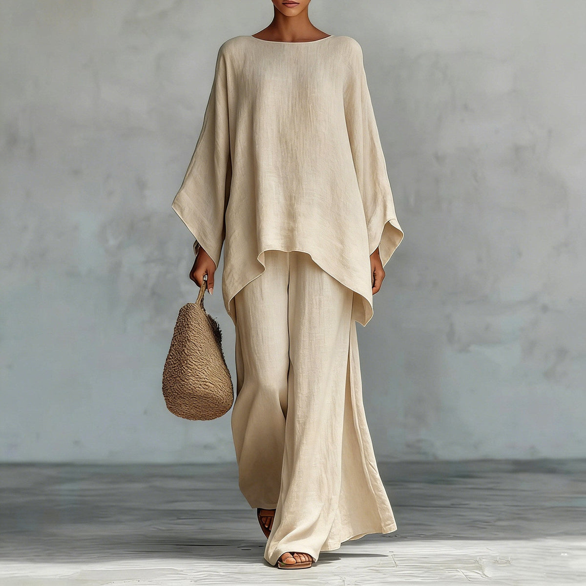 Delphine Oversized Tunic & Wide-Leg Pant Set — Casuarina