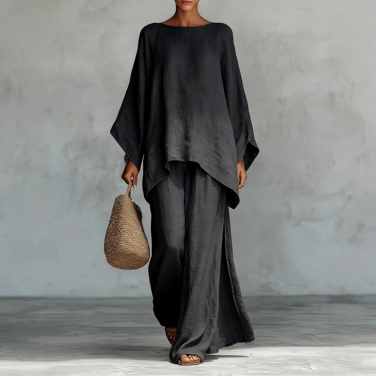 Delphine Oversized Tunic & Wide-Leg Pant Set — Casuarina