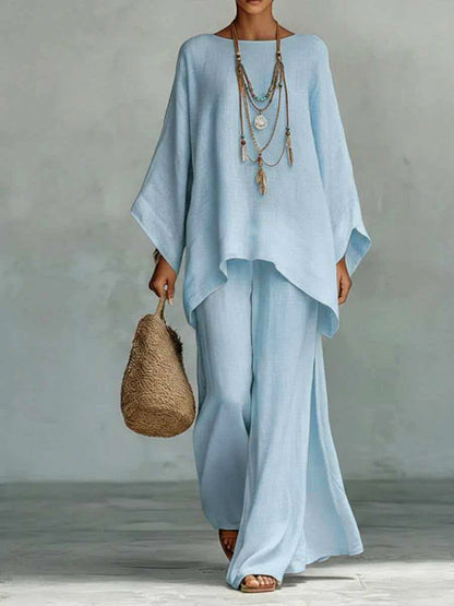 Delphine Oversized Tunic & Wide-Leg Pant Set — Casuarina