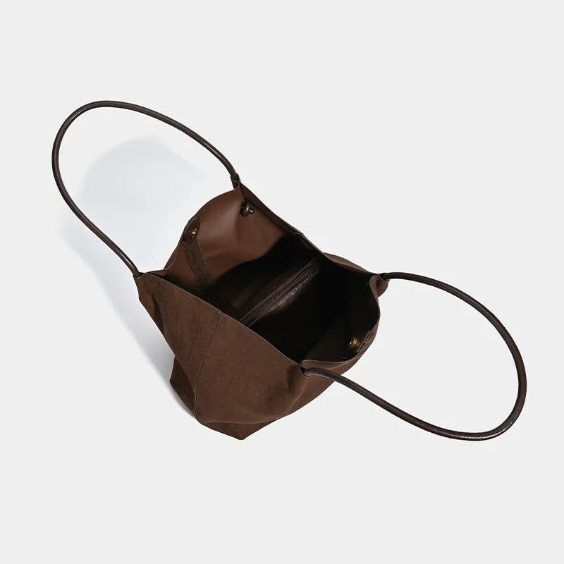 Elise Suede-Look Tote Bag with Pouch — Casuarina