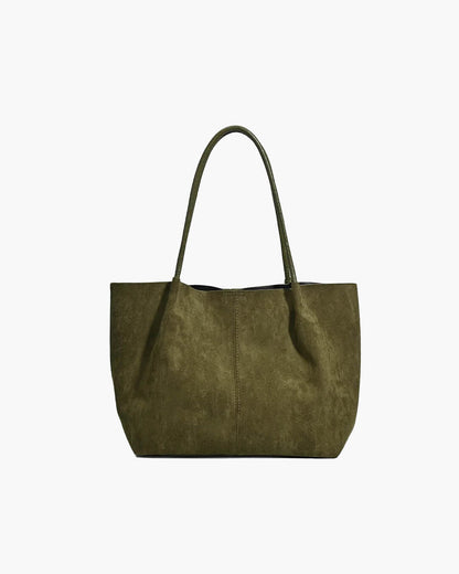 Elise Suede-Look Tote Bag with Pouch — Casuarina