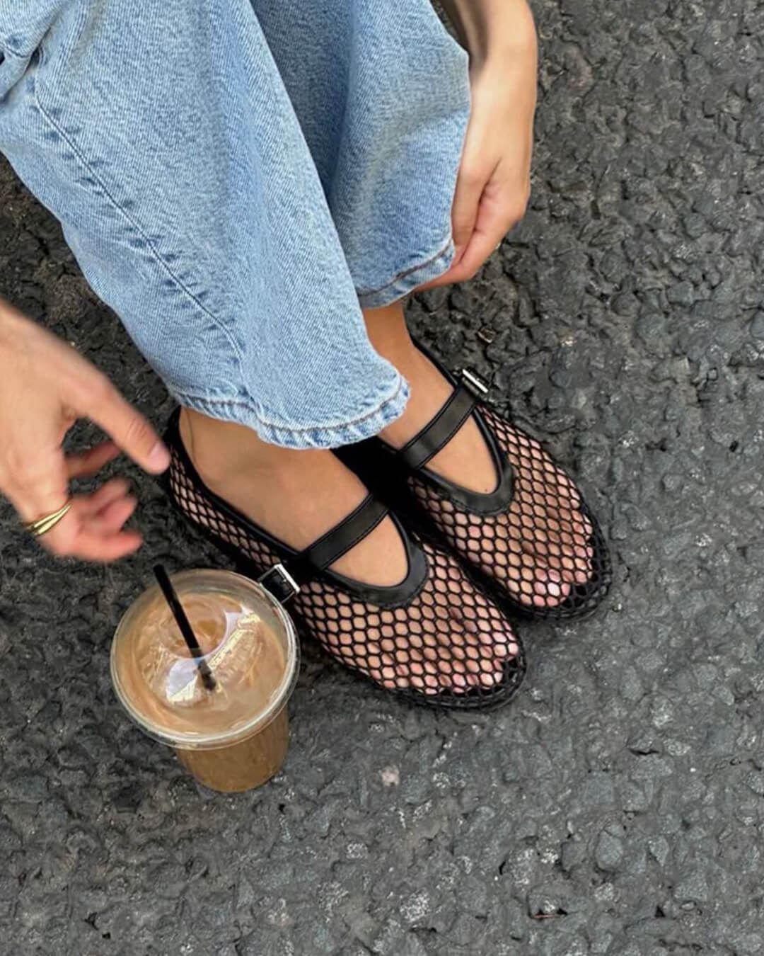 Elspeth Mesh Ballet Flats — Casuarina