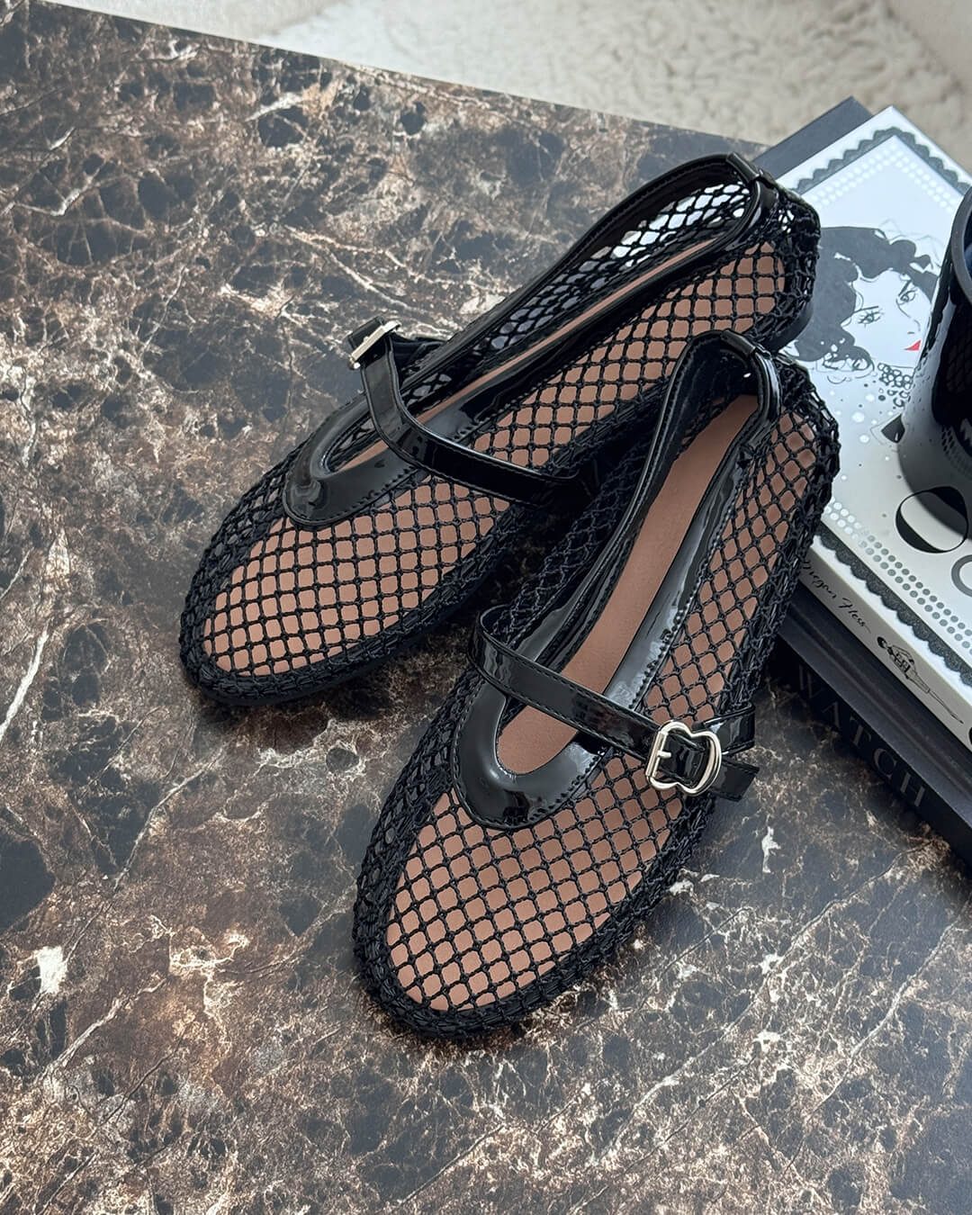 Elspeth Mesh Ballet Flats — Casuarina