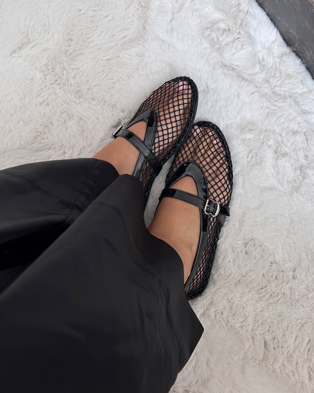 Elspeth Mesh Ballet Flats — Casuarina