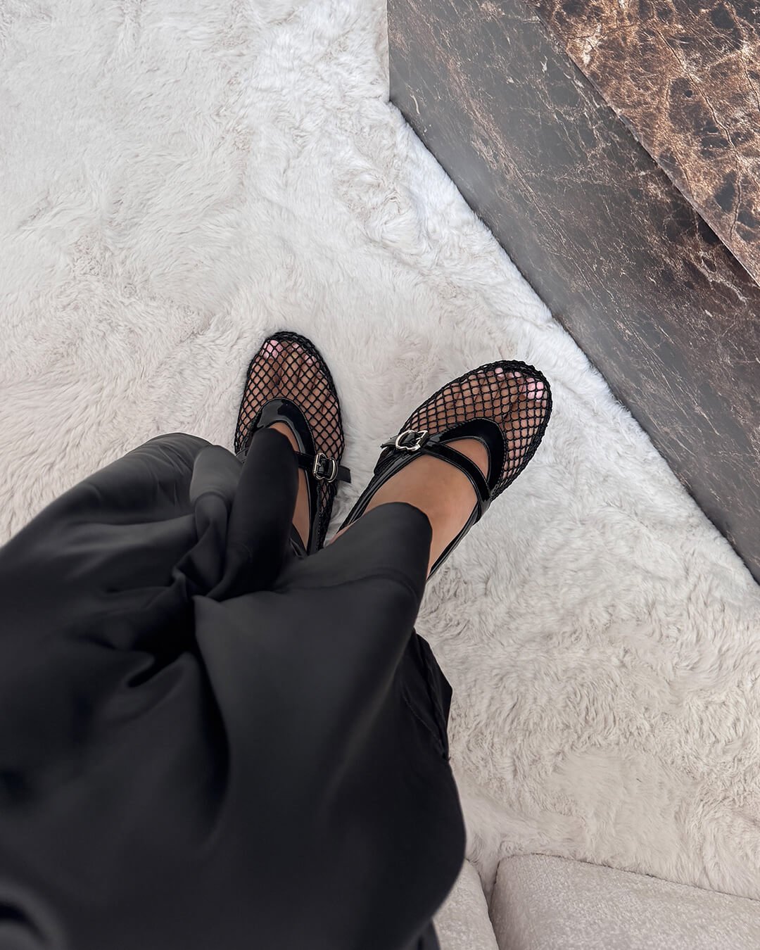Elspeth Mesh Ballet Flats — Casuarina