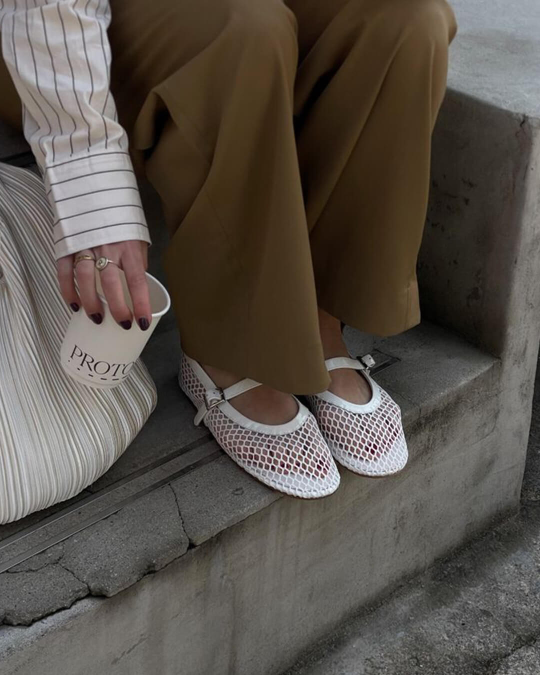 Elspeth Mesh Ballet Flats — Casuarina