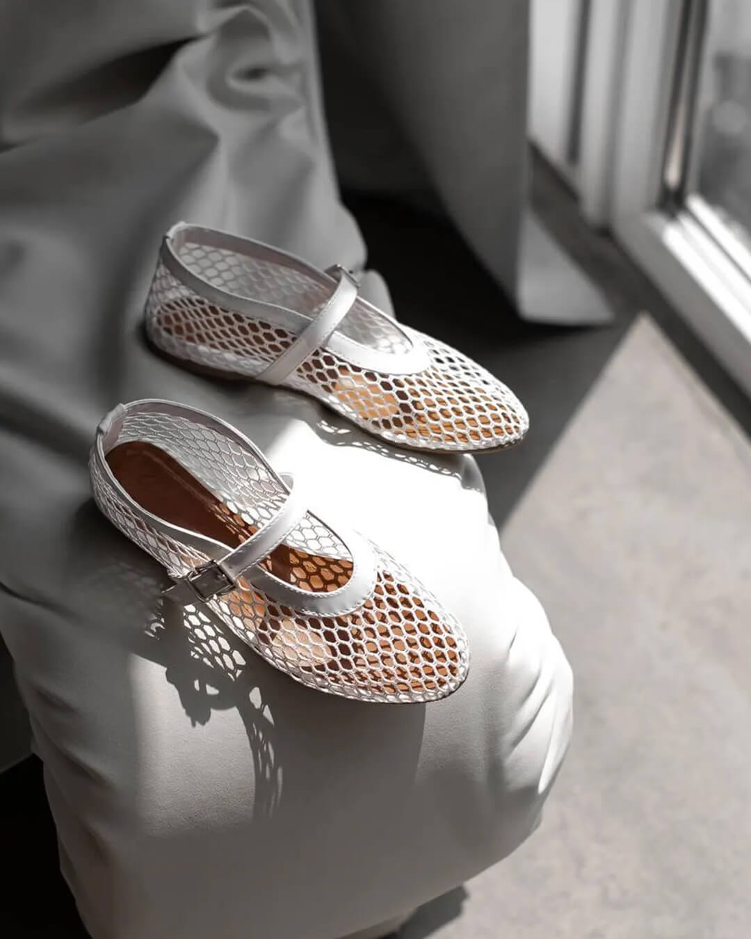 Elspeth Mesh Ballet Flats — Casuarina