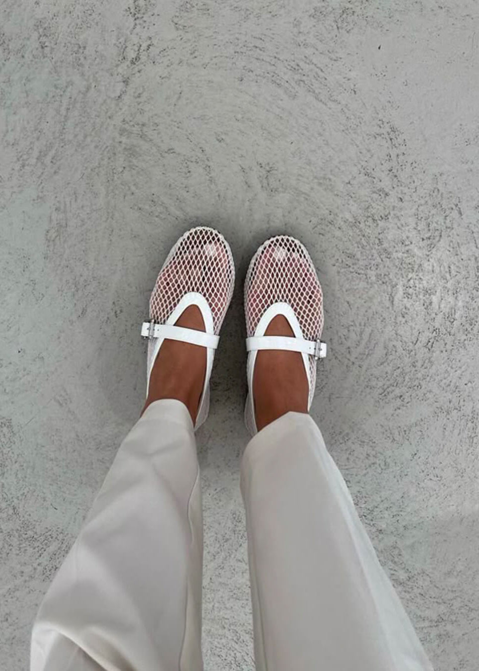 Elspeth Mesh Ballet Flats — Casuarina