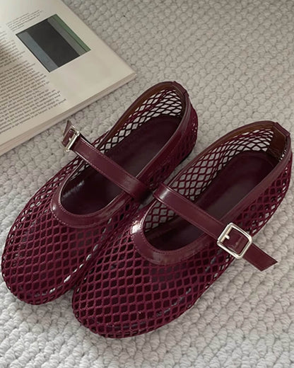 Elspeth Mesh Ballet Flats — Casuarina