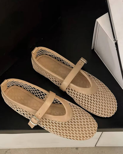 Elspeth Mesh Ballet Flats — Casuarina