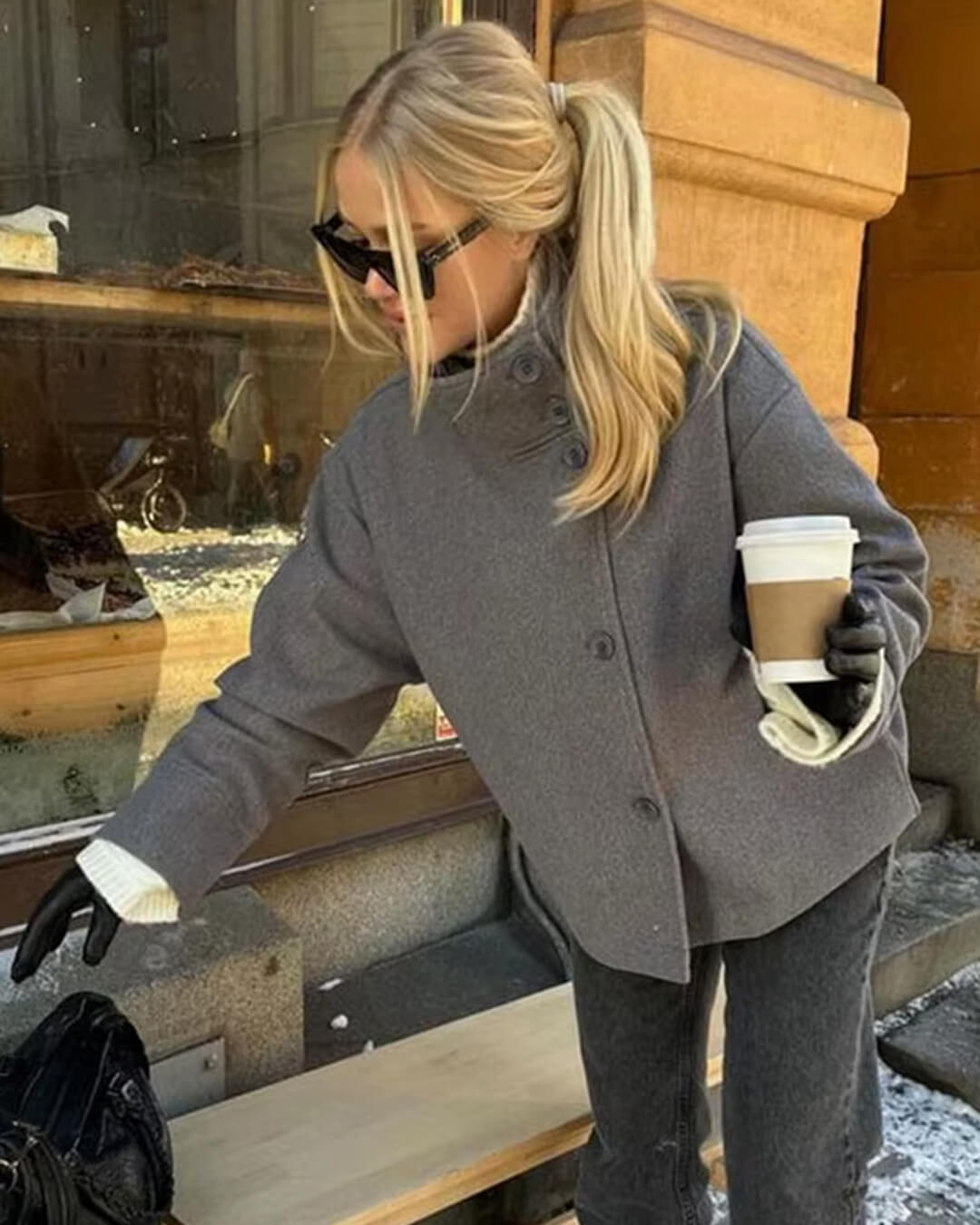 Francesca Elegant Jacket with Stand Collar — Casuarina