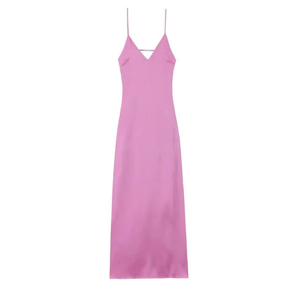 Georgina Satin Backless Maxi Dress — Casuarina