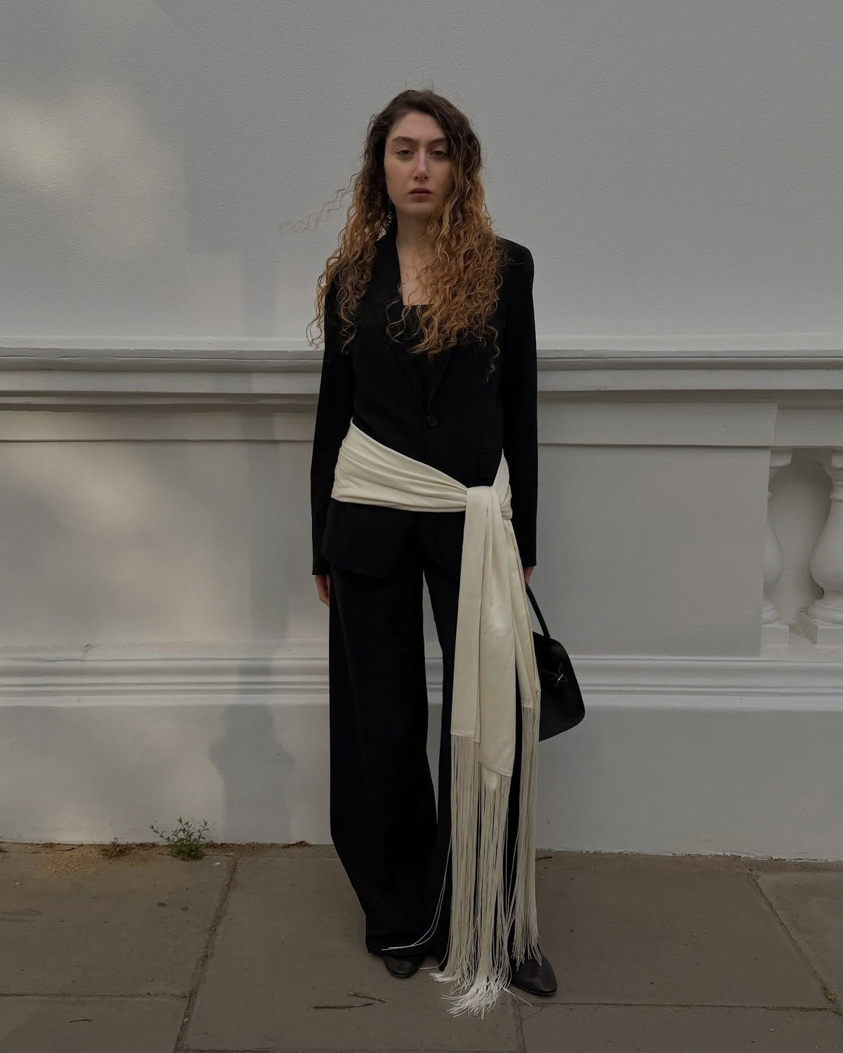 Greer Fringe Tassel Satin Scarf Belt — Casuarina