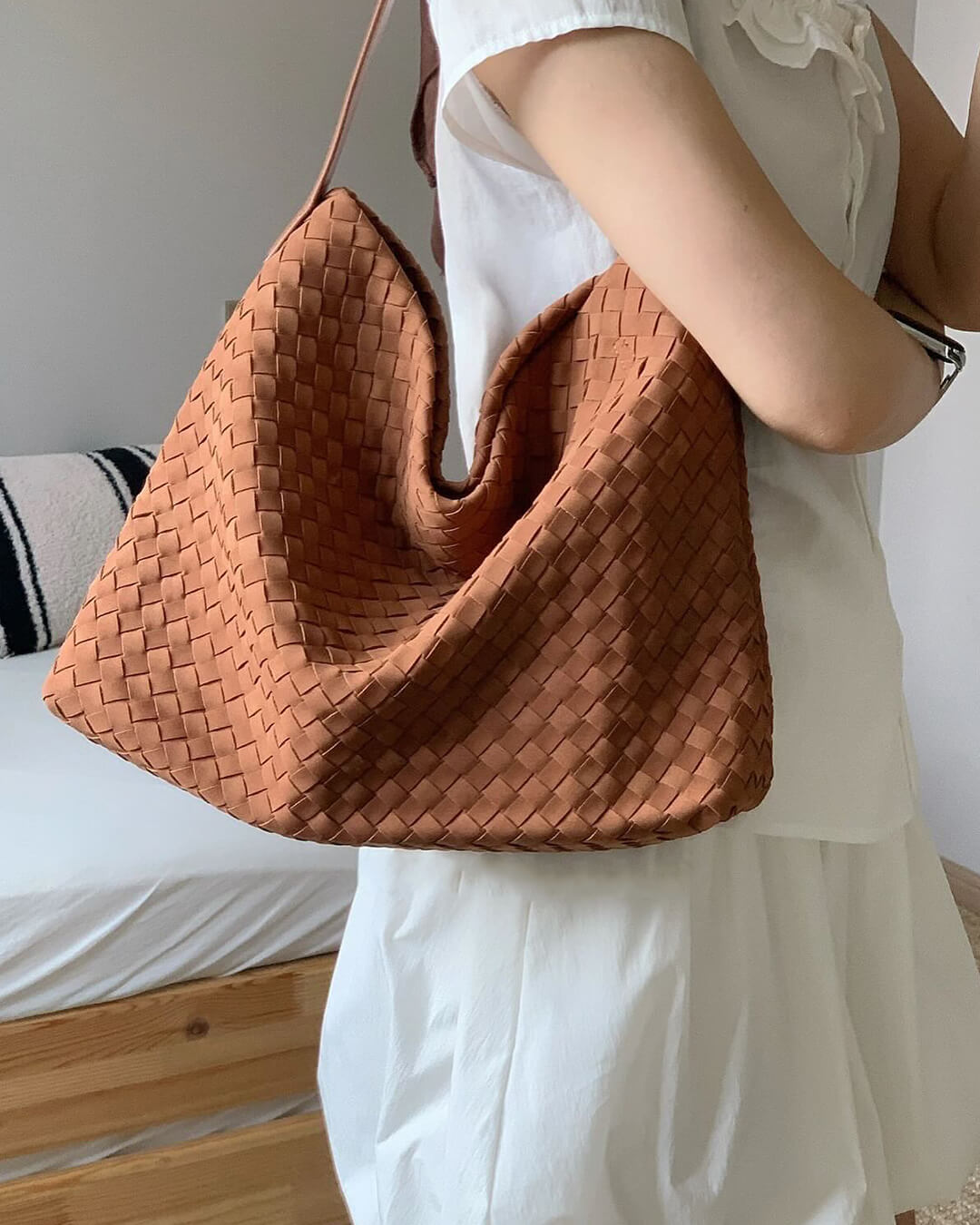 Hester Suede-Look Tote Bag — Casuarina