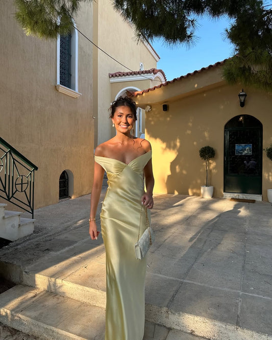 Marguerite Backless Satin Maxi Dress — Casuarina