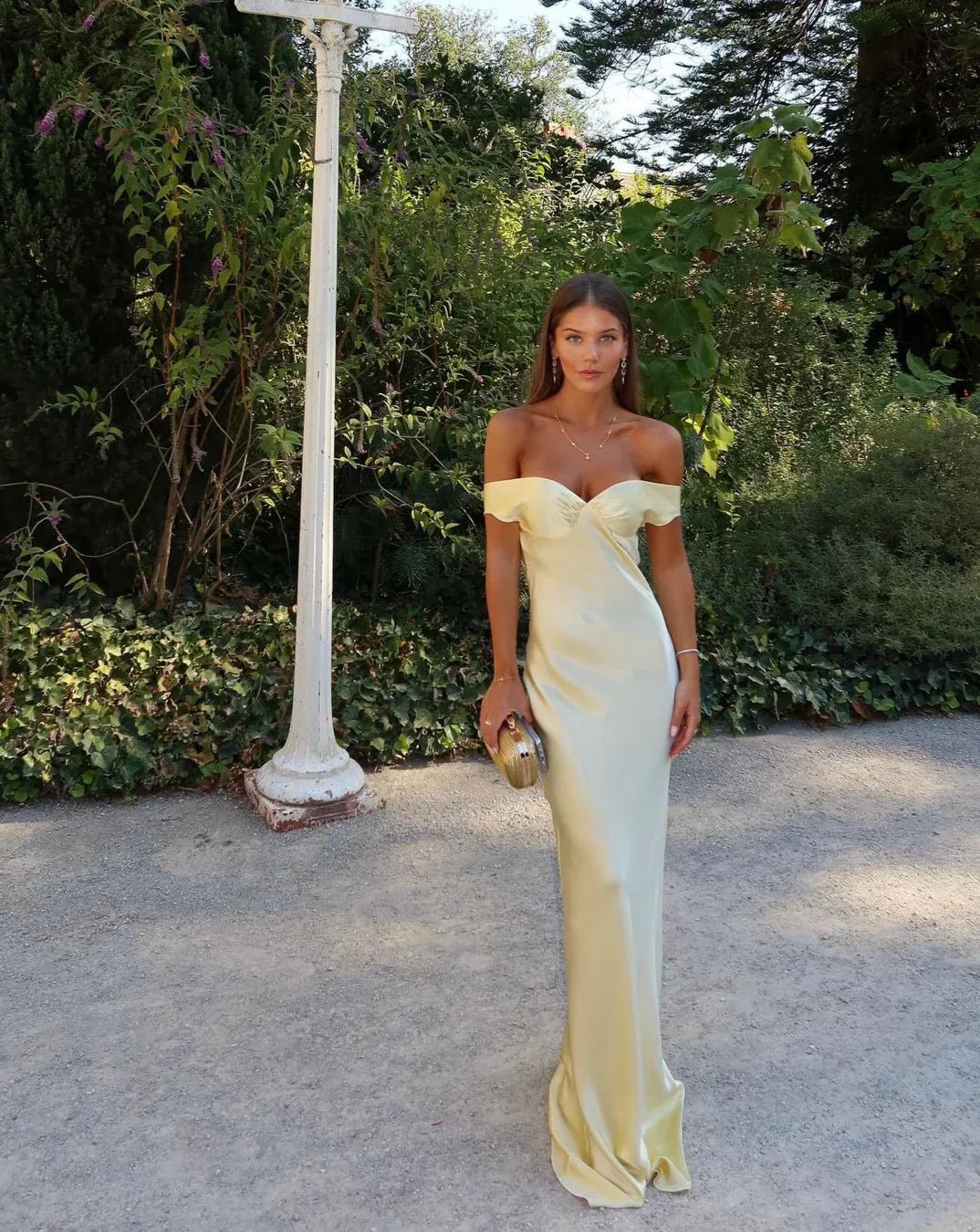 Marguerite Backless Satin Maxi Dress — Casuarina