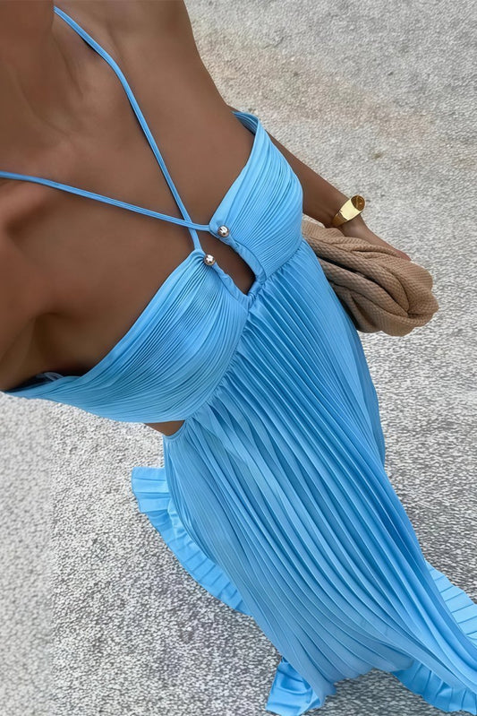 Mathilde Cutout Pleated Maxi Dress — Casuarina