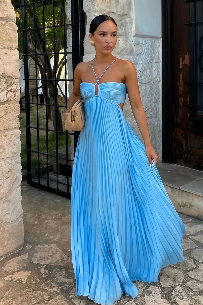 Mathilde Cutout Pleated Maxi Dress — Casuarina
