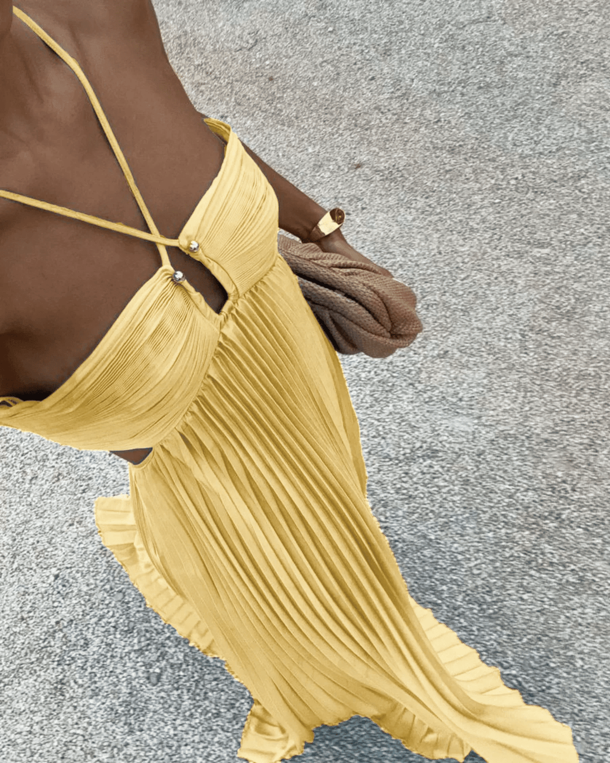 Mathilde Cutout Pleated Maxi Dress — Casuarina