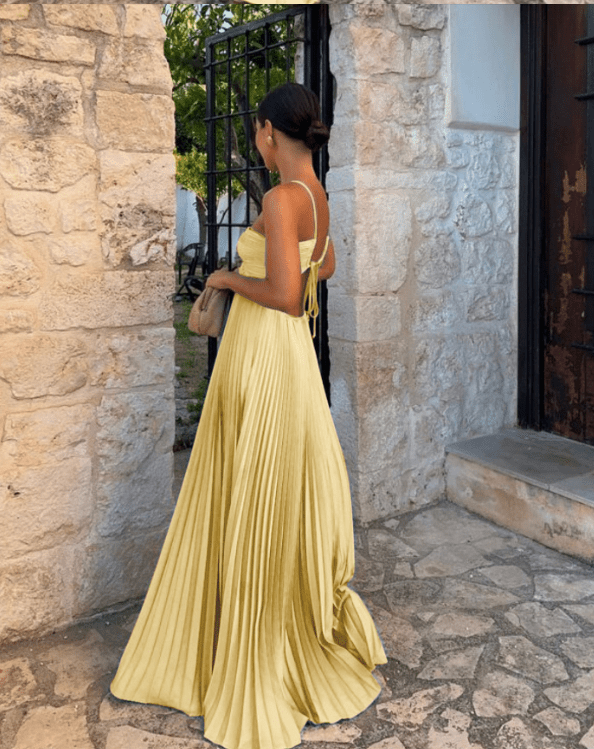 Mathilde Cutout Pleated Maxi Dress — Casuarina