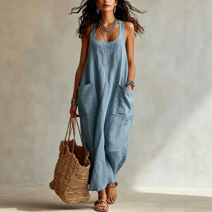 Matilda - Women's U-Neck Sleeveless Holiday Maxi Dress 4