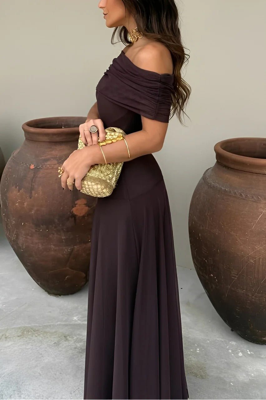 Miranda Off-Shoulder Ruched Maxi Dress — Casuarina