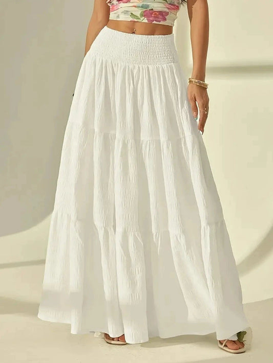 Nadine Tiered Maxi Skirt Elastic Waist — Casuarina