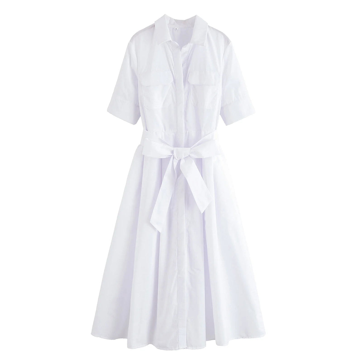 Odelia Belted Shirt Midi Dress — Casuarina