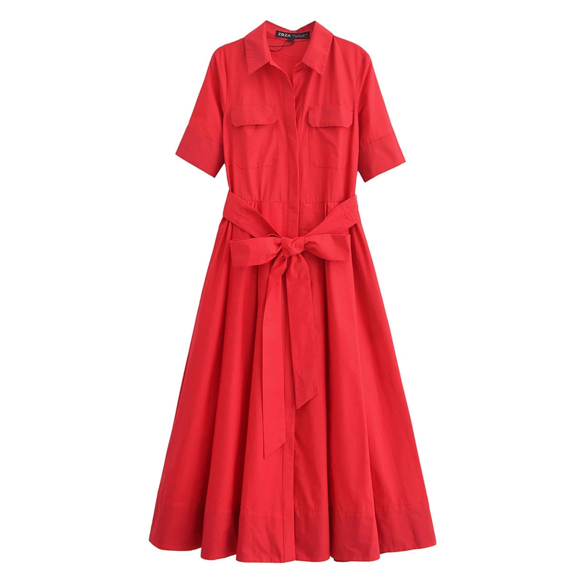 Odelia Belted Shirt Midi Dress — Casuarina