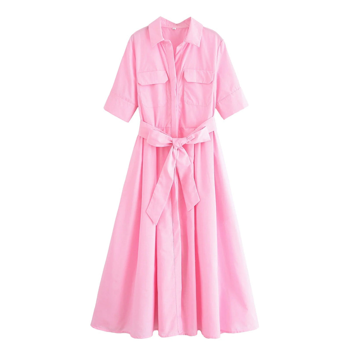 Odelia Belted Shirt Midi Dress — Casuarina