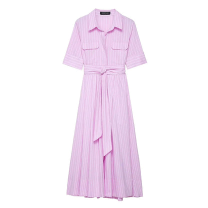 Odelia Belted Shirt Midi Dress — Casuarina