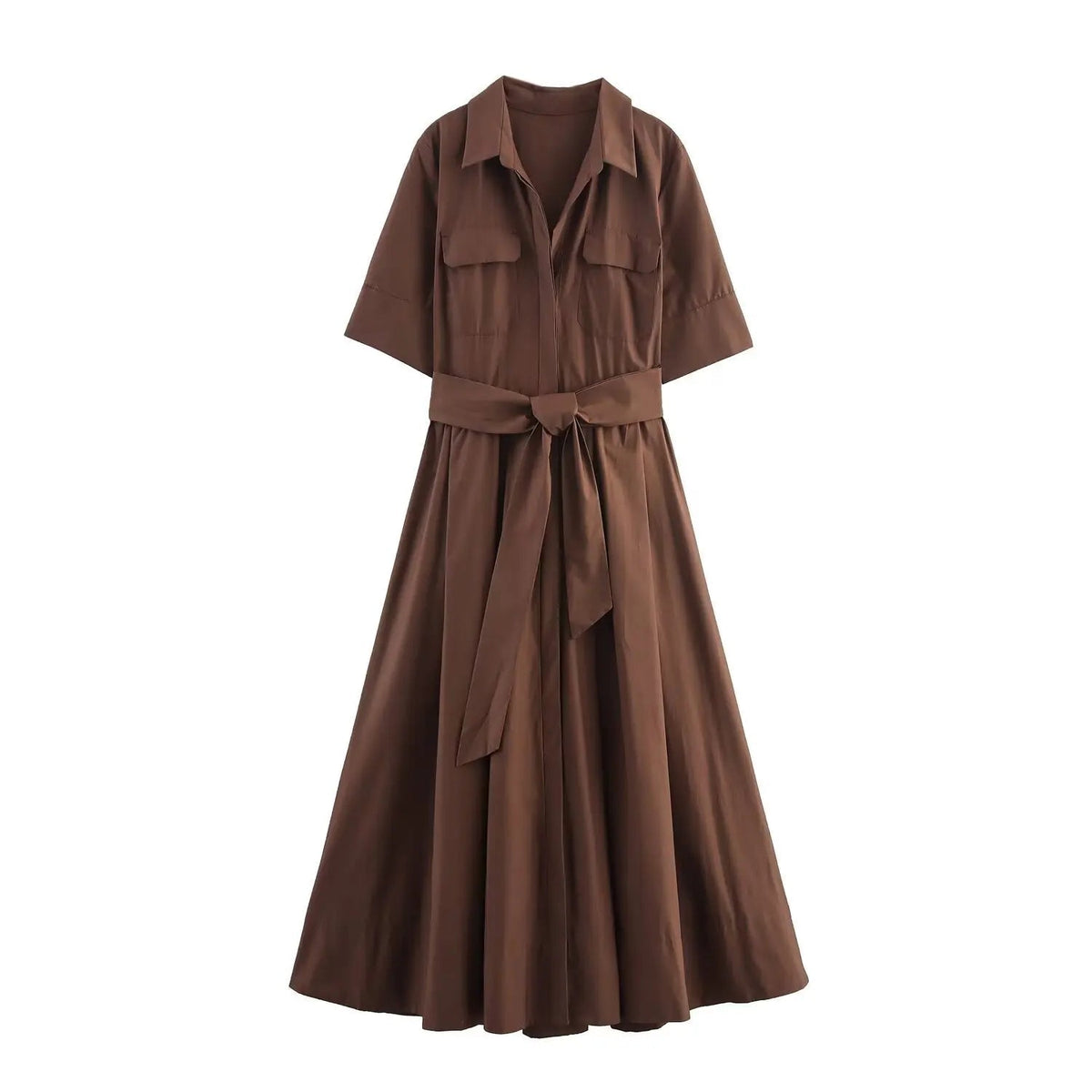 Odelia Belted Shirt Midi Dress — Casuarina