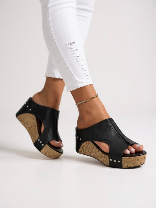 Primrose Wedge Slide Sandals — Casuarina