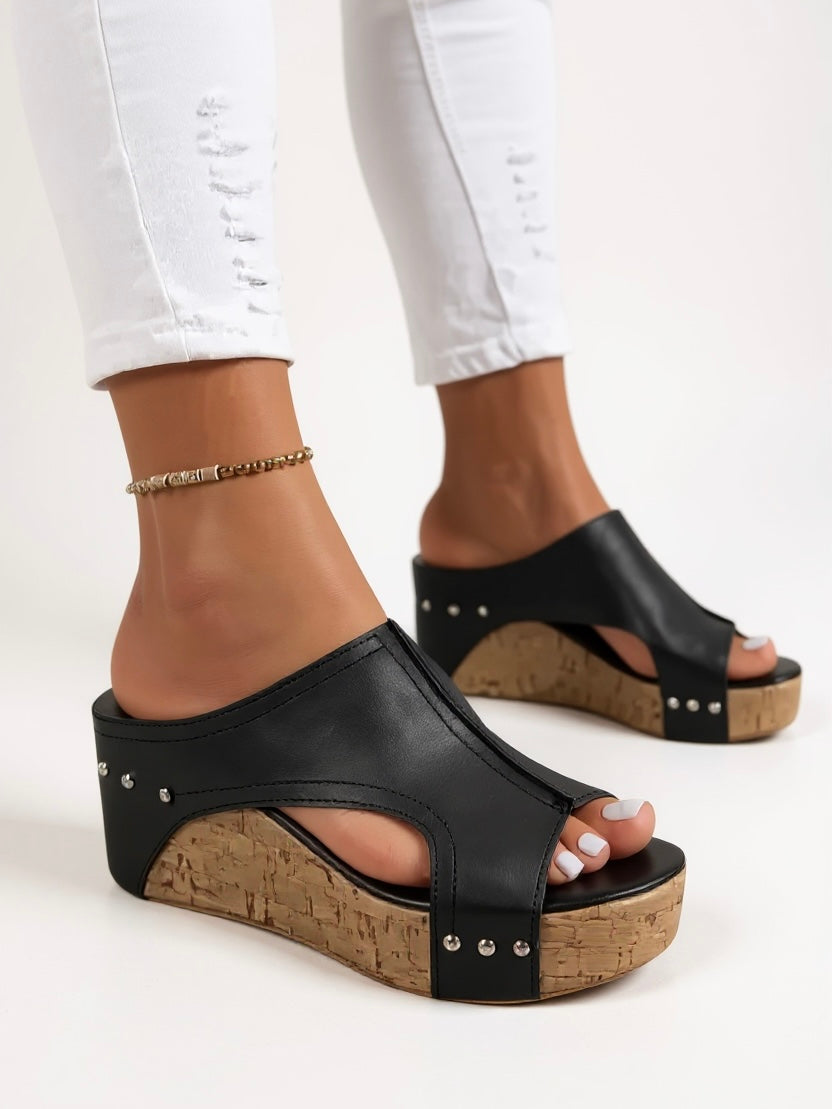 Primrose Wedge Slide Sandals — Casuarina
