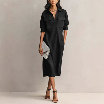 Ainsley Cotton Linen Midi Dress