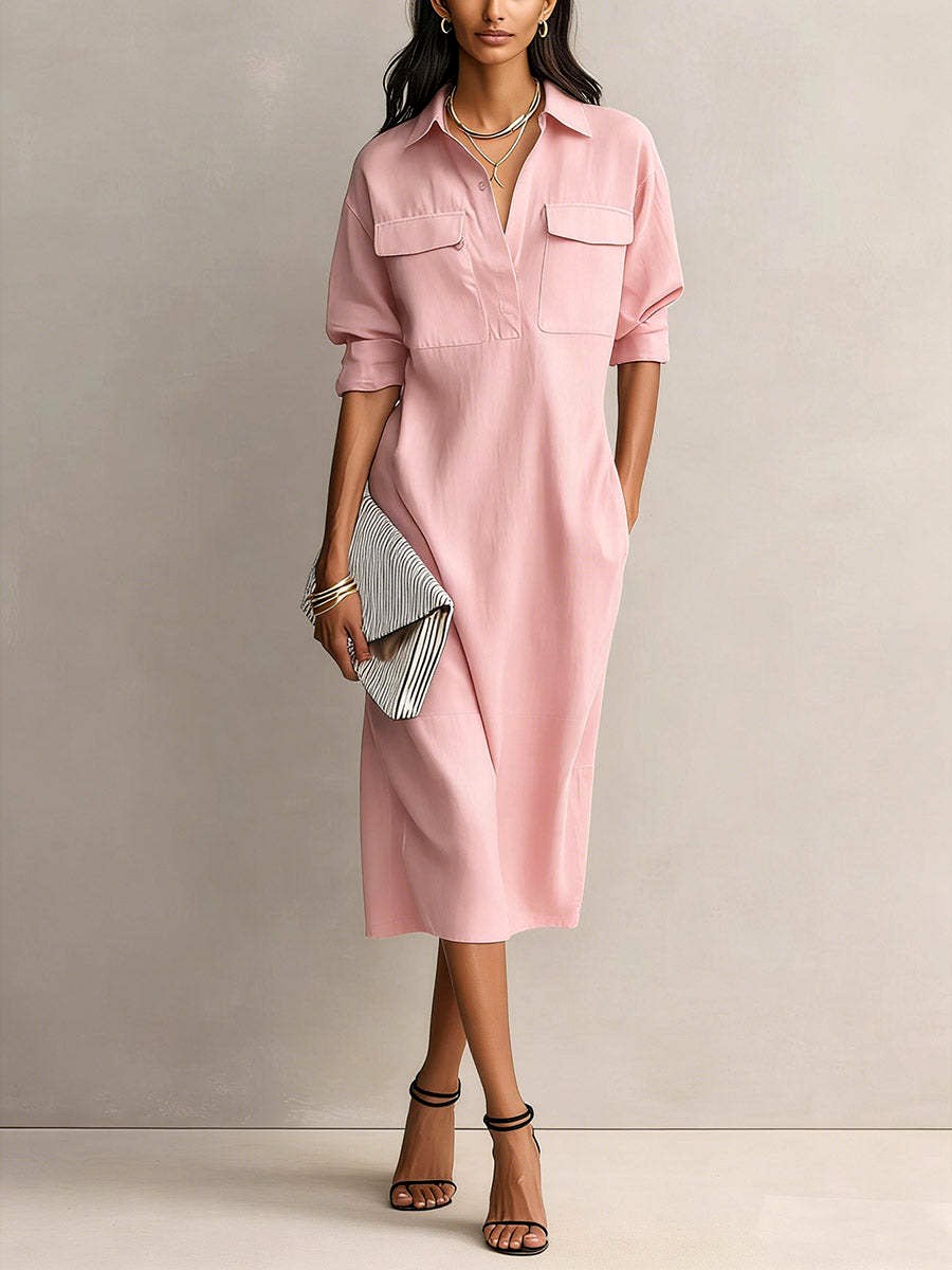 Ainsley Cotton Linen Midi Dress