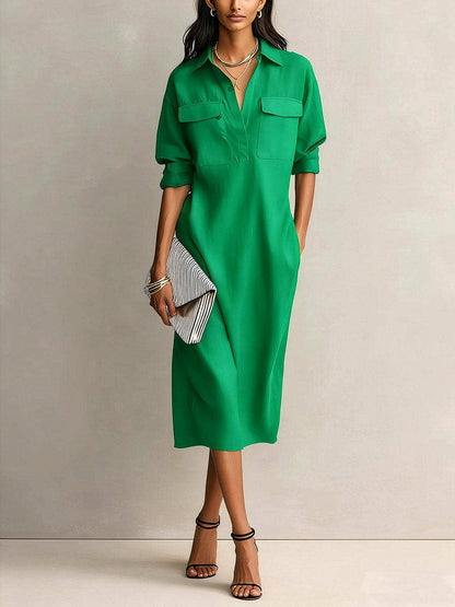 Ainsley Cotton Linen Midi Dress