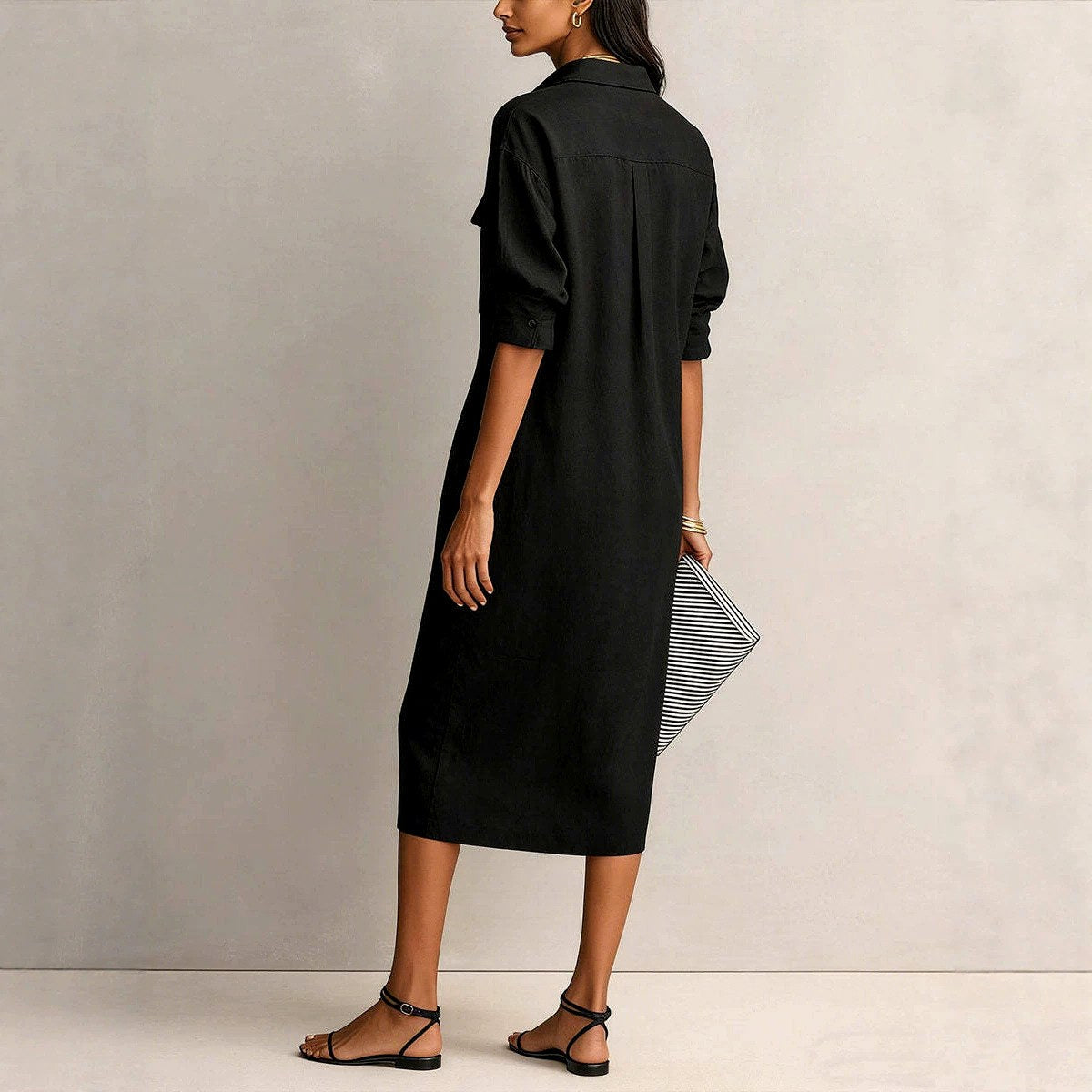Ainsley Cotton Linen Midi Dress