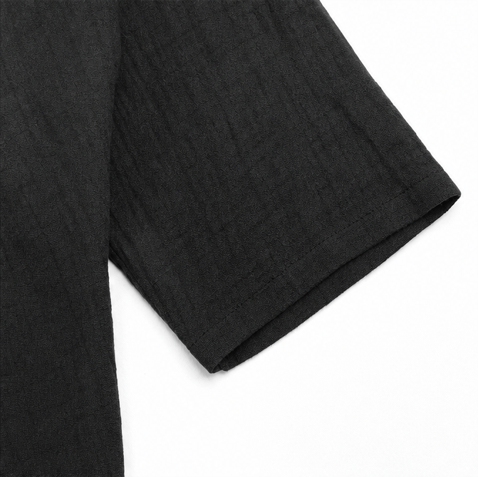 Casuarina Soraya Relaxed V-Neck Top — black sleeve detail
